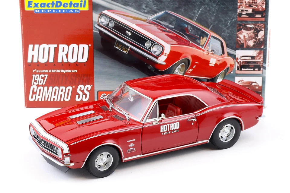 1:18 Exact Detail 1967 Chevrolet Camaro Ss Coupè Hot Rod Test Auto Rosso WCC220 - Immagine 1 di 4