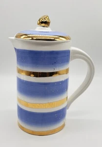 Suite One Studio ANTHROPOLOGIE French Press MIMIRA Blue Gold Flake - Picture 1 of 15