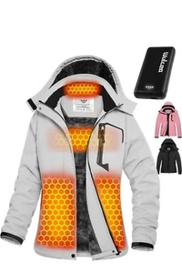 Wulcea Graphene Heated Jacket for Women Large Fur Lined W/7.4V 16000mAh Battery - Picture 1 of 7