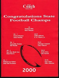 2000 Texas Coach Magazine January State Football Champs 19381 - Picture 1 of 1