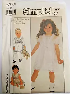 Vestido Encaje Niñas 3 Simplicity 8713 Patrón de Costura McClintock Pistola Saxo Cabaña - Imagen 1 de 8