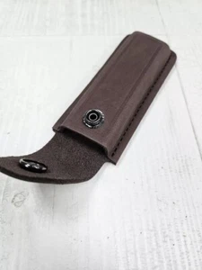 Folding Knife Belt Case Genuine Leather Brown Uniform Military Russia Handmade - Picture 1 of 3