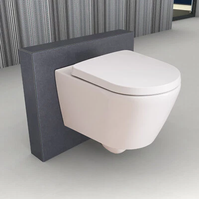 WC sospeso a parete senza bordo lavabo bianco Nano Softclose coperchio Duravit Mino - Immagine 1 di 4