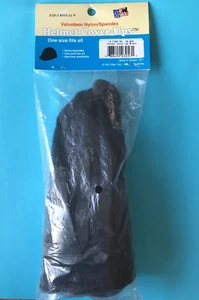 Vintage Neu in Verpackung Equi Royal englischer Reithelm Überzug schwarz Samt Nylon/Elasthan - Bild 1 von 3
