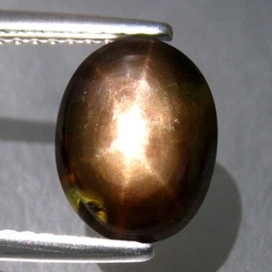2,73 KT 9 X 7 MM ERSTAUNLICHER 6 STRAHLEN BLITZ NATÜRLICHER SCHWARZER STERN SAPHIR LOSER EDELSTEIN - Bild 1 von 3
