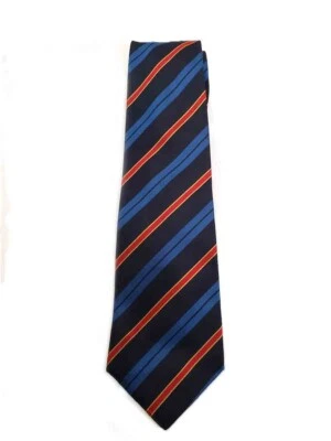 Corbata a rayas Harrods of London Silk Repp negra azul roja dorada para hombre Foto 1 de 2