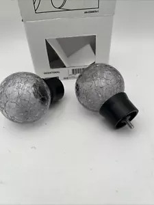 IKEA INSEKTSMAL Finials 1 Pair Glass/black 605.612.72 - Picture 1 of 5
