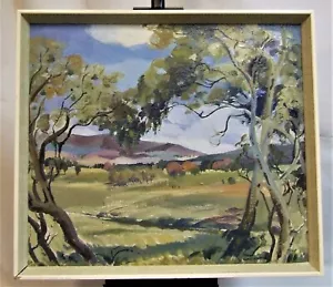 Original vintage landscape oil painting Nancy Parker Australian signed framed - Picture 1 of 5