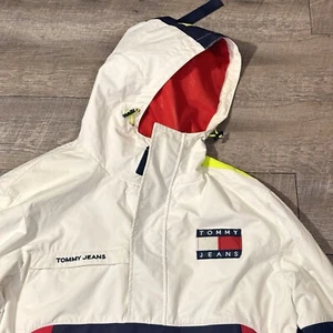 Vintage Tommy Hilfiger Color Block Men’s Medium Sailing Team Windbreaker Jacket - Picture 1 of 11