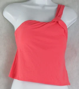 Vince Camuto Women's One-Shoulder Tankini Top Swimsuit, Pop Coral, Medium - Picture 1 of 2