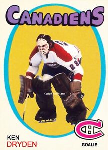 Custom made Topps-style 1971-72 Montreal Canadiens Ken Dryden hockey card W
