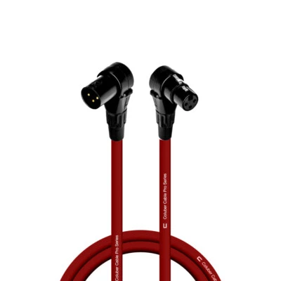Right Angle 3-Pin XLR Male to RA Female Balanced Cable Custom Length, Color Cord - Image 1 of 4
