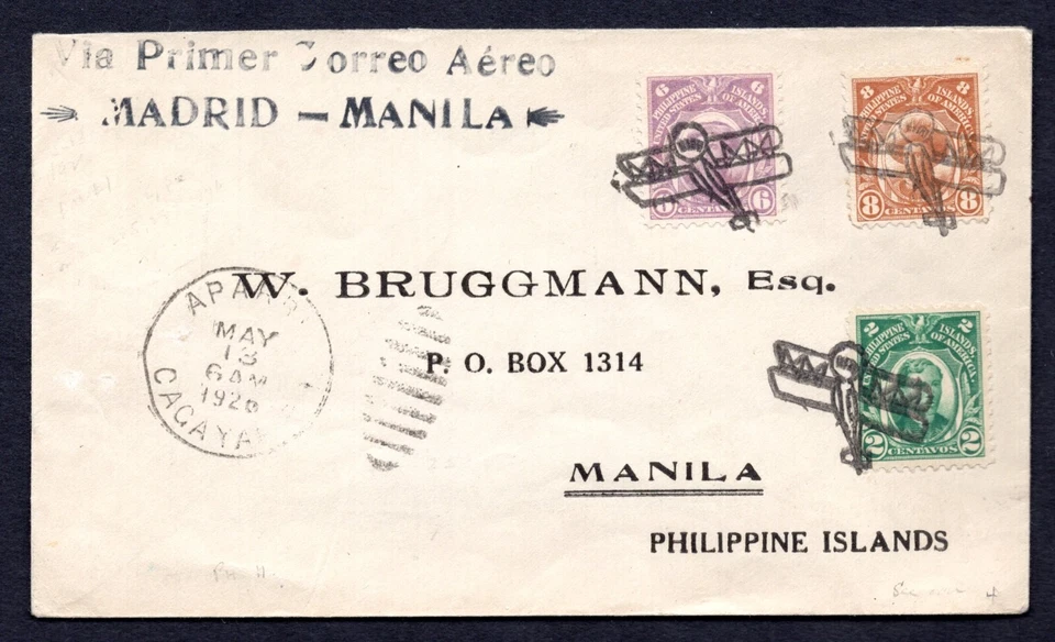 SPAIN PHILIPPINE ISLANDS USA 1926 AIR MAIL COVER - Image 1 of 2