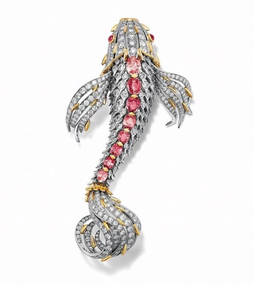 Broche Clip Pez Schlumberger Bajo el Mar Alta Joyería Plata de Ley 925 Foto 1 de 4