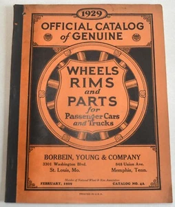 Super Rare 1929 Official Catalog of Genuine Wheels, Rims & Parts Book, Borbein - Picture 1 of 7