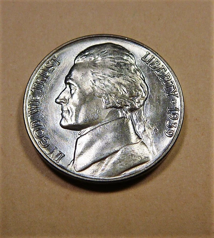 1939 Jefferson Nickel -Blazer Brilliant Uncirculated - Full Steps Or Near - S-5 Cover
