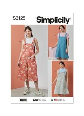 SIMPLICITY 3125 MISSES TOPS OVERALLS JUMPERS Sewing Pattern Sizes 6-14 & 16-24 - Image 1 of 4