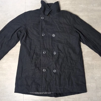 Steve and Barry's Wool Collection Hombre Azul Oscuro Botón Chaqueta Talla M Foto 1 de 4