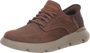 Skechers Men's Slip-ins GARZA-GERVIN Casual Slip-on Shoes Moccasin Leather Brown - Picture 1 of 9