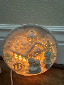 precious moments Sugar Town Light 3-d VTG 150304 Works Nativity Church Christmas - Picture 1 of 14