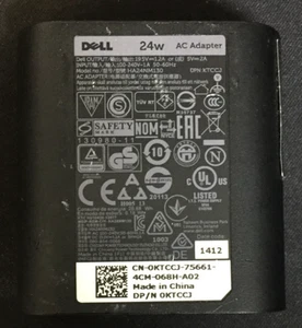 Véritable adaptateur secteur Dell 24W 19,5v 1,2A HA24NM130 - Photo 1/3