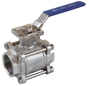 3/4" nch Ball Valve with Mounting Pad Full Port 316 Stainless Steel 3PC 1000 WOG - Picture 1 of 1