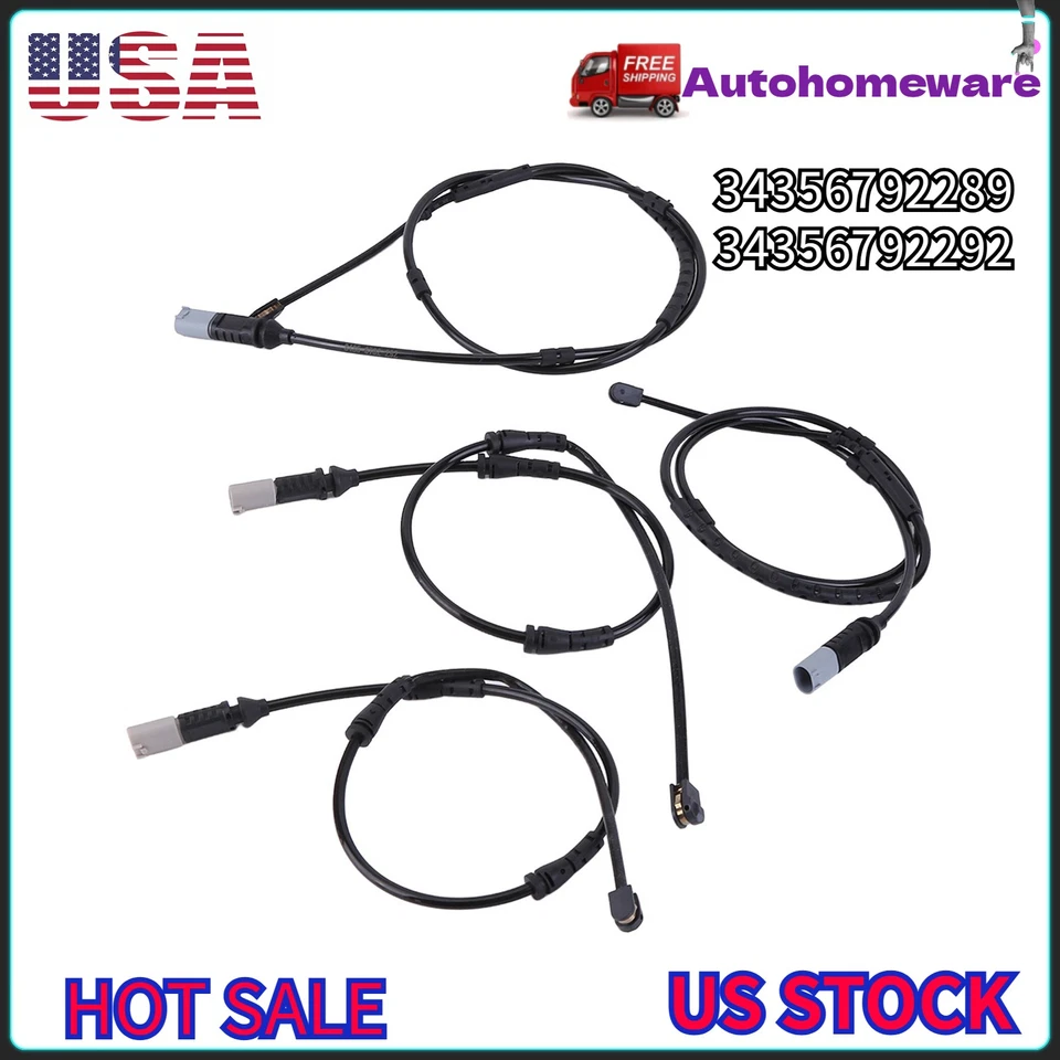 (4 Pack) Front Rear Brake Pads Wear Sensor For BMW 328i xDrive 330i 320i 335i M4 Foto 1 de 4