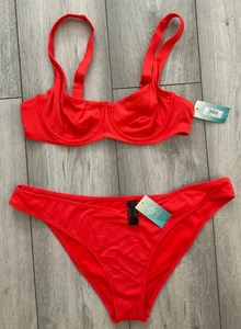 NEW LOOK ORANGE BIKINI..SIZE 16 BOTTOM..36C TOP..BRAND NEW..SUMMER/HOLIDAYS - Picture 1 of 4
