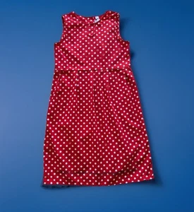 SZ 10 138cm Petit Bateau Girls Red Dot Dress Embroidered French Cotton Designer - Picture 1 of 7