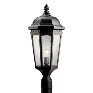 NEW Courtyard Outdoor Post Top Light 1-Light Clear Seeded Glass 9532 RZ - Picture 1 of 3