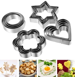 Cookie Cutters Biscuit Shapes Set, 12PCS Cookie Pastry Fruit Vegetables Stainles - Picture 1 of 8