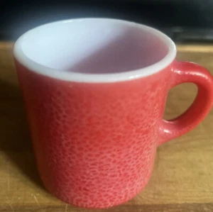 Vintage Retro Mid Century Modern Red Color Textured Coffee Cup Mug - Picture 1 of 3