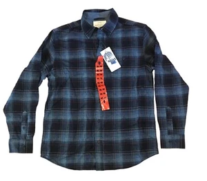 Weatherproof Vintage Mens Plaid Flannel Shirt M/M 100% Cotton Blue/Black Button- - Picture 1 of 6