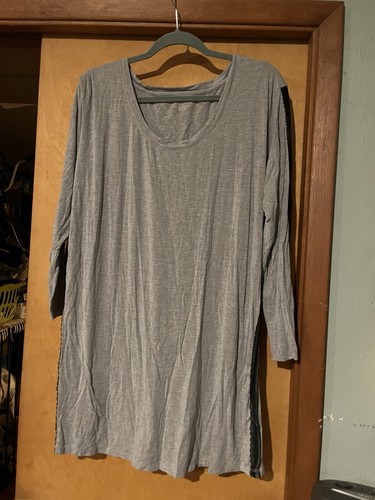 UNDERCOVER Camicia da notte VS cotone indossata una volta grigia nera taglia large