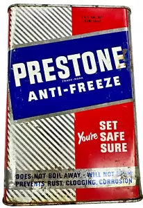 VINTAGE EVEREADY PRESTONE ANTI-FREEZE 1 US GALLON CAN *SEALED FULL* PRE-OWNED - Picture 1 of 7