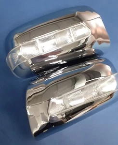 2 CHROME DOOR MIRROR COVERS + LED INDICATORS FOR 1995-2000 MERCEDES W202 C-CLASS - Picture 1 of 6
