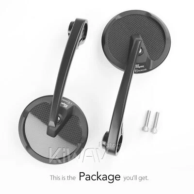 Espejos retrovisores redondos de fibra de carbono para Moto Guzzi V7 piedra roscada OEM barra Foto 1 de 4