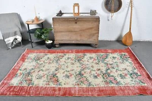Art Rug, Wool Rug, 4.5x7.9 ft Area Rugs, Vintage Rug, Moroccan Rug, Turkish Rug - Picture 1 of 6