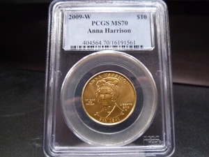 2009-W MS70 Anna Harrison Gold $10 Commemorative PCGS Certified Mint Perfect - Picture 1 of 8