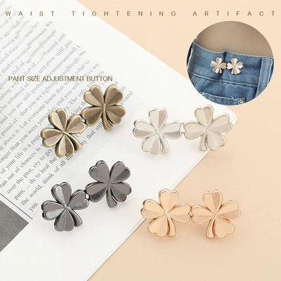 Flower Waist Buckle Metal Buckle Snap Fastener Adjustable Reusable Cute ↷ - Image 1 of 4