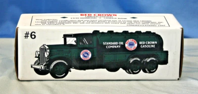 AMOCO 1930 Red Crown Tanker Truck Ertl Diamond T Die Cast Metal Bank #6 - Image 1 of 3