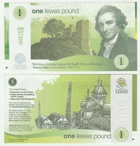 UK England - Lewes £1 1 Pound 2009 UNC Local Currency Banknote - Brewery - Picture 1 of 1