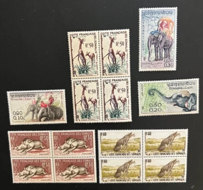 Somalis Animal Kingdom Warthog Cheetah Gazelle Elephant (15) Stamps  UNUSED 1958 - Image 1 of 2