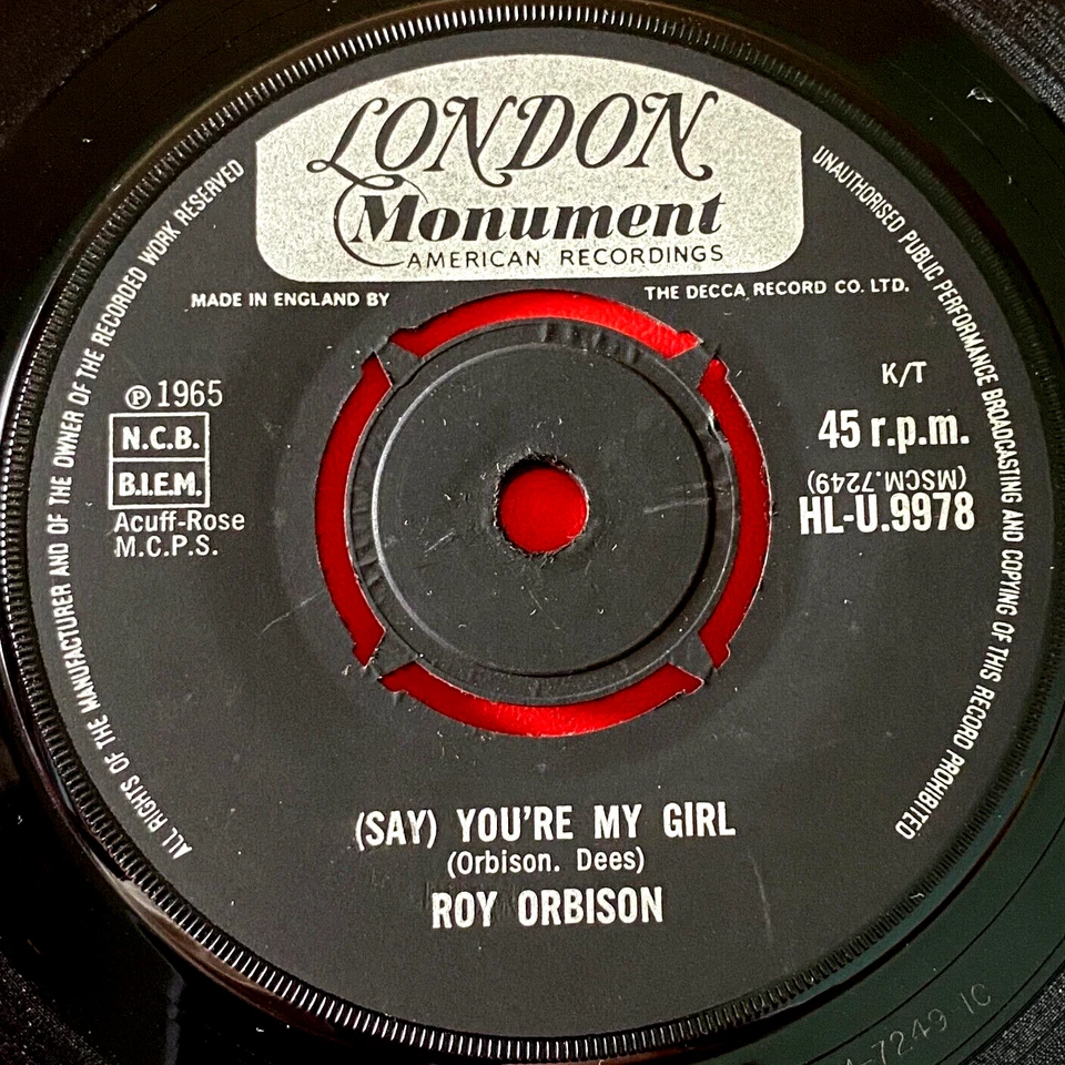 Roy Orbison (Say) You're My Girl 7" UK ORIG 1965 London b/w Sleepy Hollow VINYL - Image 1 of 4