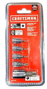 Craftsman 1/4 and 3/8 in. drive T-Torx Bit Socket Set 5 pc. CMMT42616 - SEALED - Picture 1 of 4