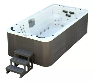 XXL Luxus Led Swim Spa 445x230 SET Whirlpool+Gegenstromanlage Outdoor Schwimmbad - Bild 1 von 9