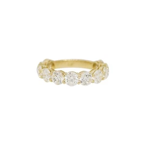 14k Yellow Gold 4.45ct Natural Round Brilliant Cut Diamond 11 Stone Wedding Band - Picture 1 of 5