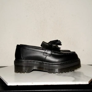 Dr Martens Vegan Adrian Quad Mono Loafers Tassel Black UK 6 / US Women 8 / EU 39 - Picture 1 of 19