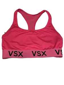 Victoria’s Secret VSX Sports Bra Sz Small Lined Nonpadded Wirefree VSX LOGO Pink - Picture 1 of 7