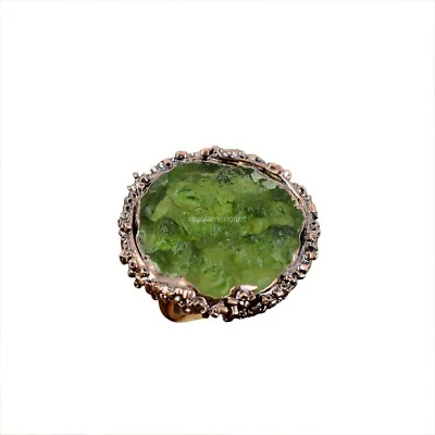 Moldavite Copper Gift For Sister Electroformed Adjustable Ring Size Adjustable - Image 1 of 4